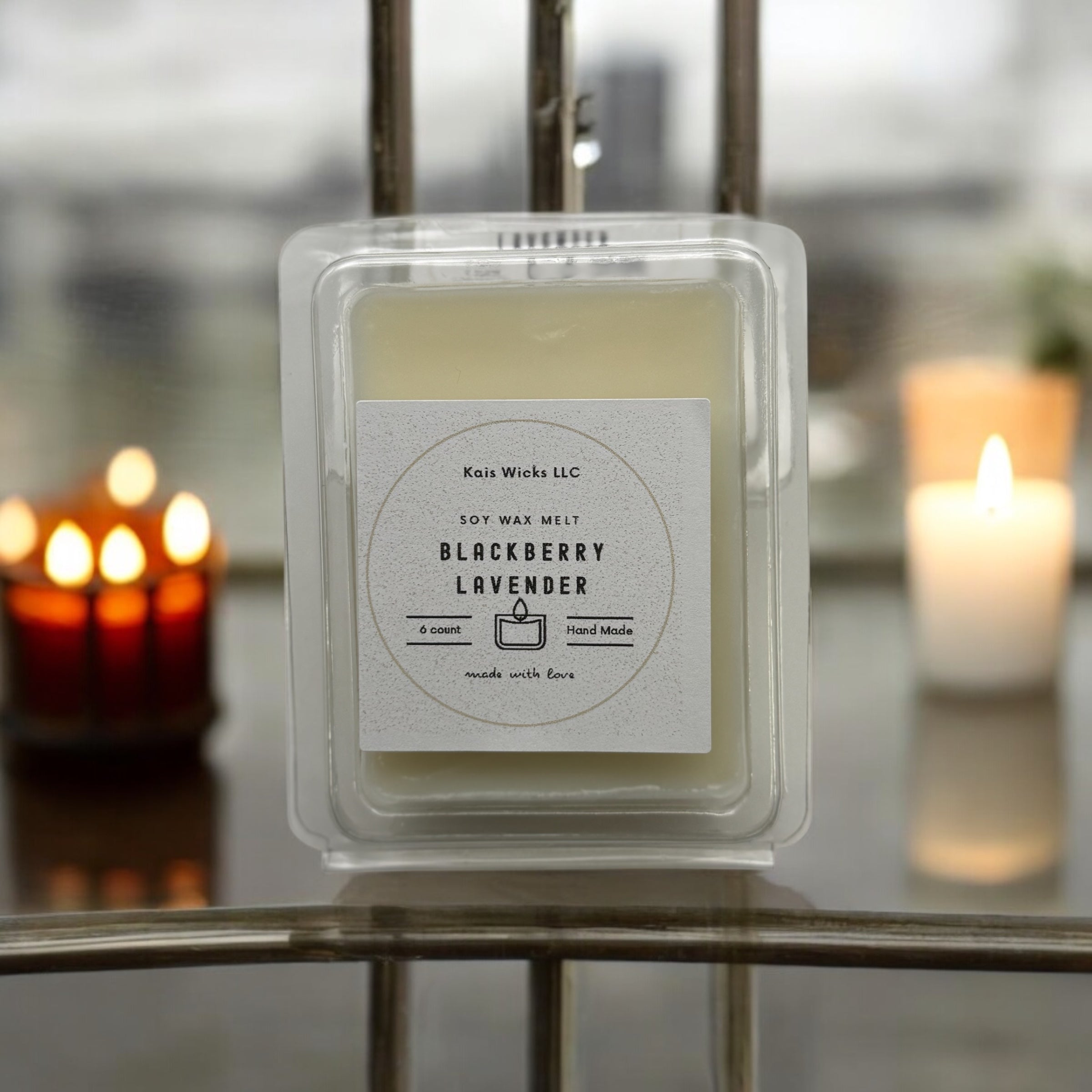 100% soy wax melts in a dye free pack from Kai's Wicks